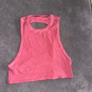 Red lulu lemon cropped open back tank top